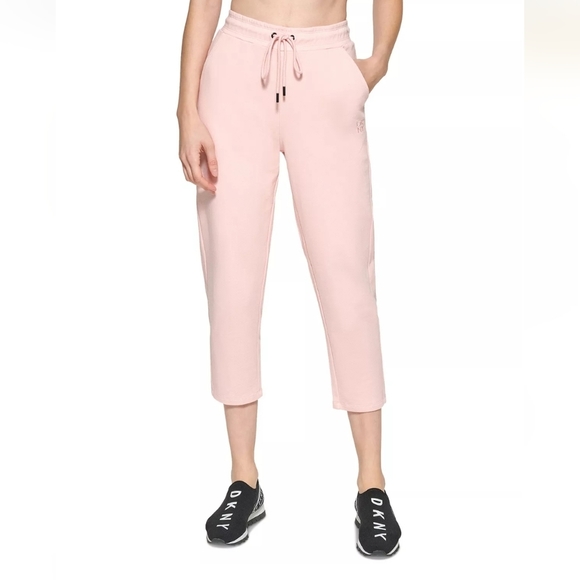 Dkny Sport Pants - DKNY Sport  Light Pink Cropped Sweatpants